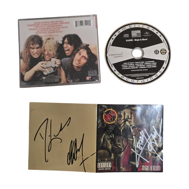 Slayer  - Reign in blood Europe press - signed cd by 4 band members