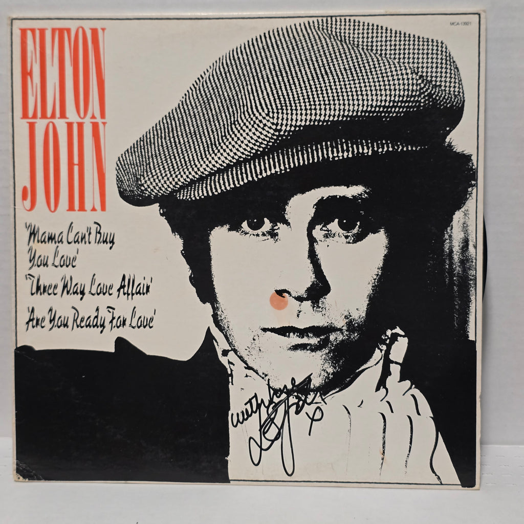 Elton John -  Mama Can't buy you love - signed lp