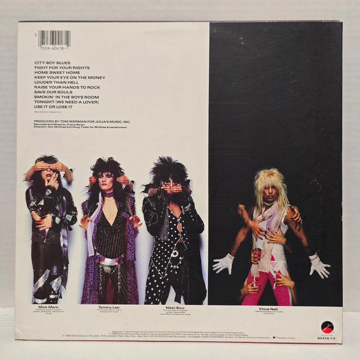 Motley Crue - Theatre Of Pain - signed lp by 4 band members