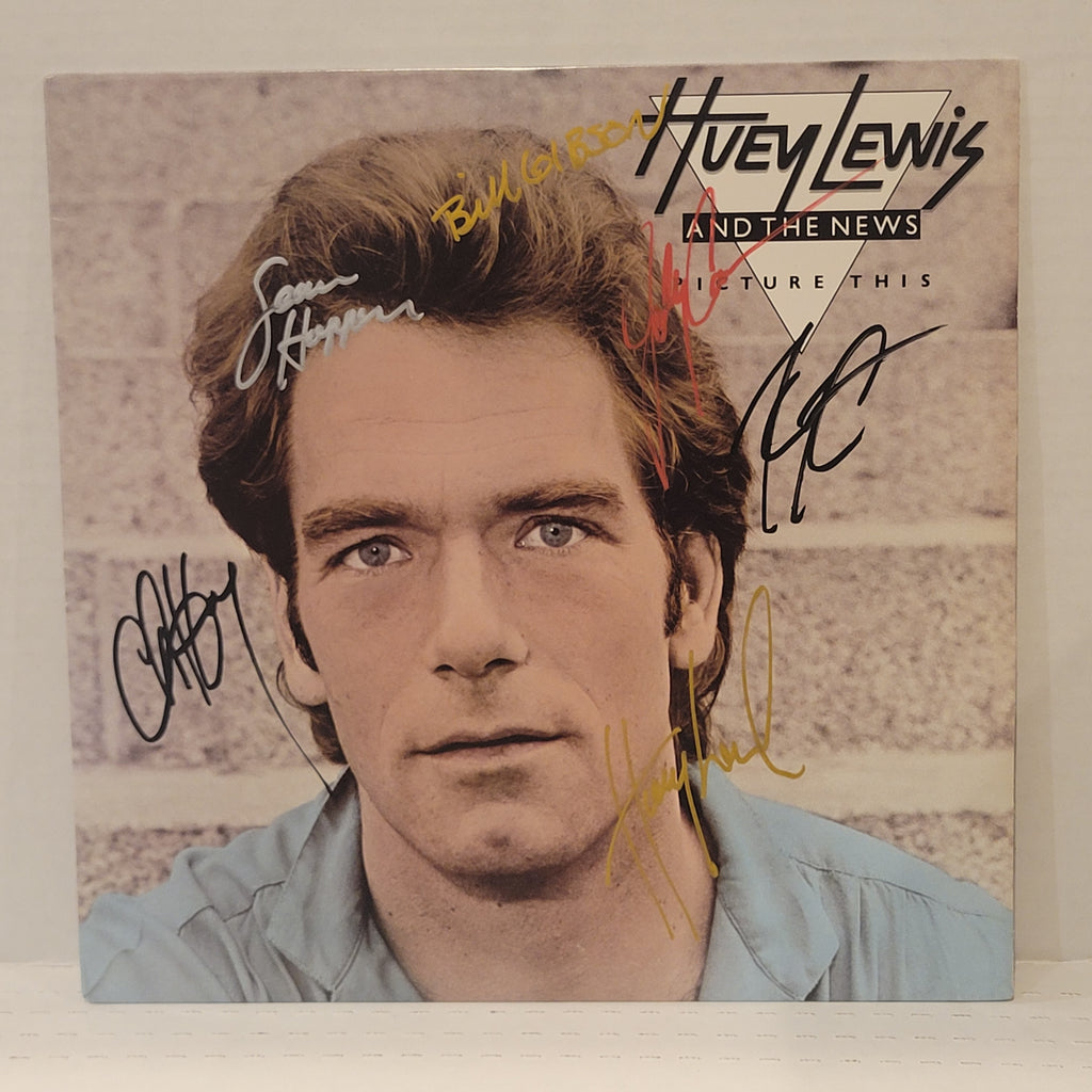 Huey Lewis and the News - Picture This -  signed lp by 6 band members