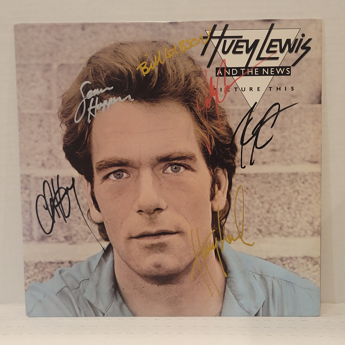 Huey Lewis and the News - Picture This -  signed lp by 6 band members