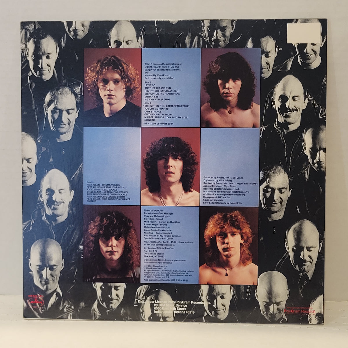 Def Leppard - High N Dry - signed lp by  5 band members