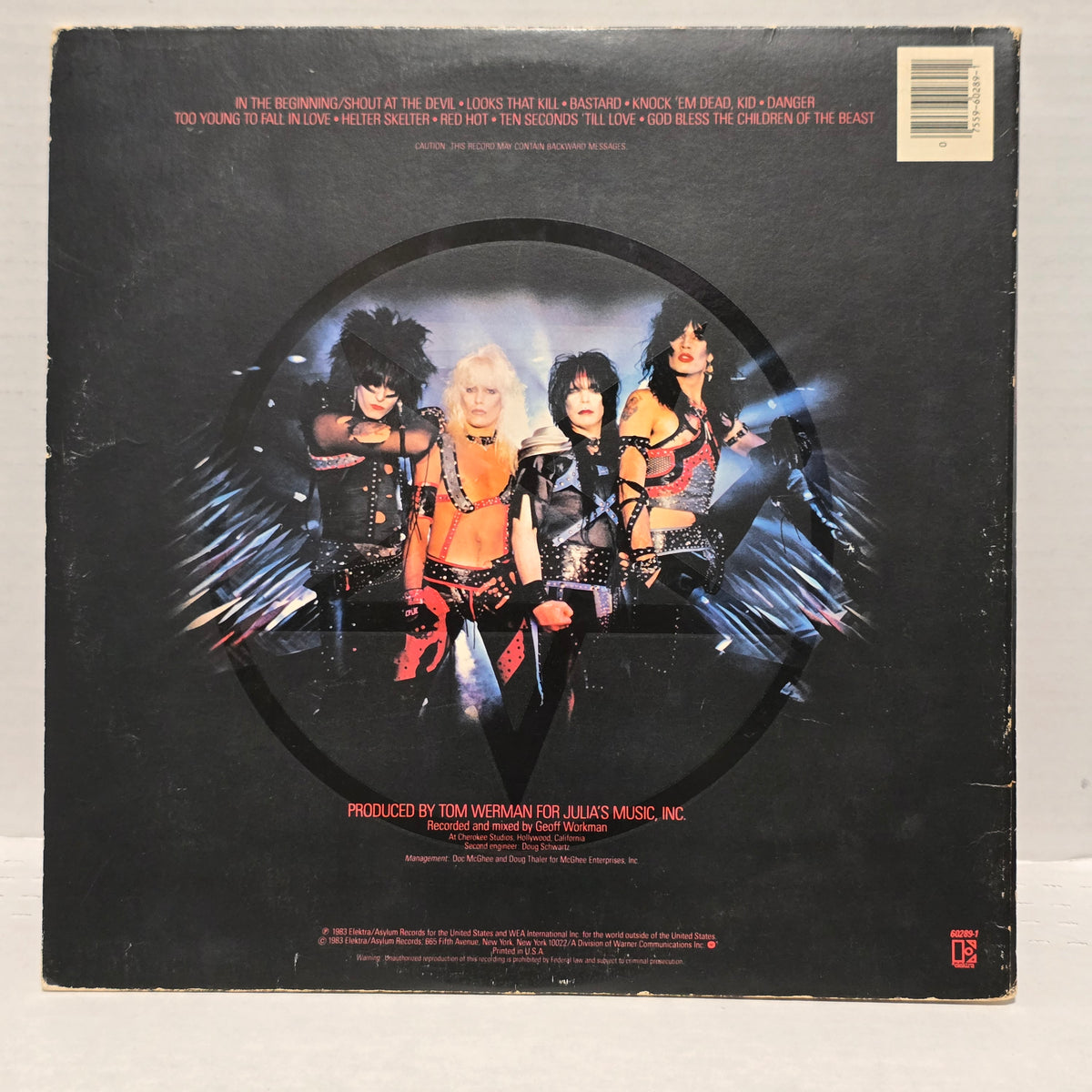 Motley Crue - Shout At The Devil - signed lp by 4 band members