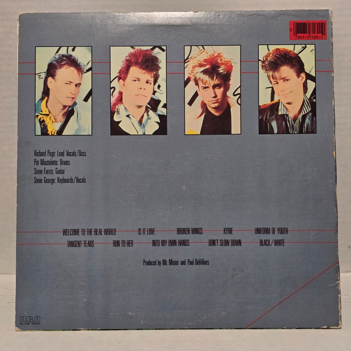 Mister Mister - Welcome to the real world - signed lp by 4 band members
