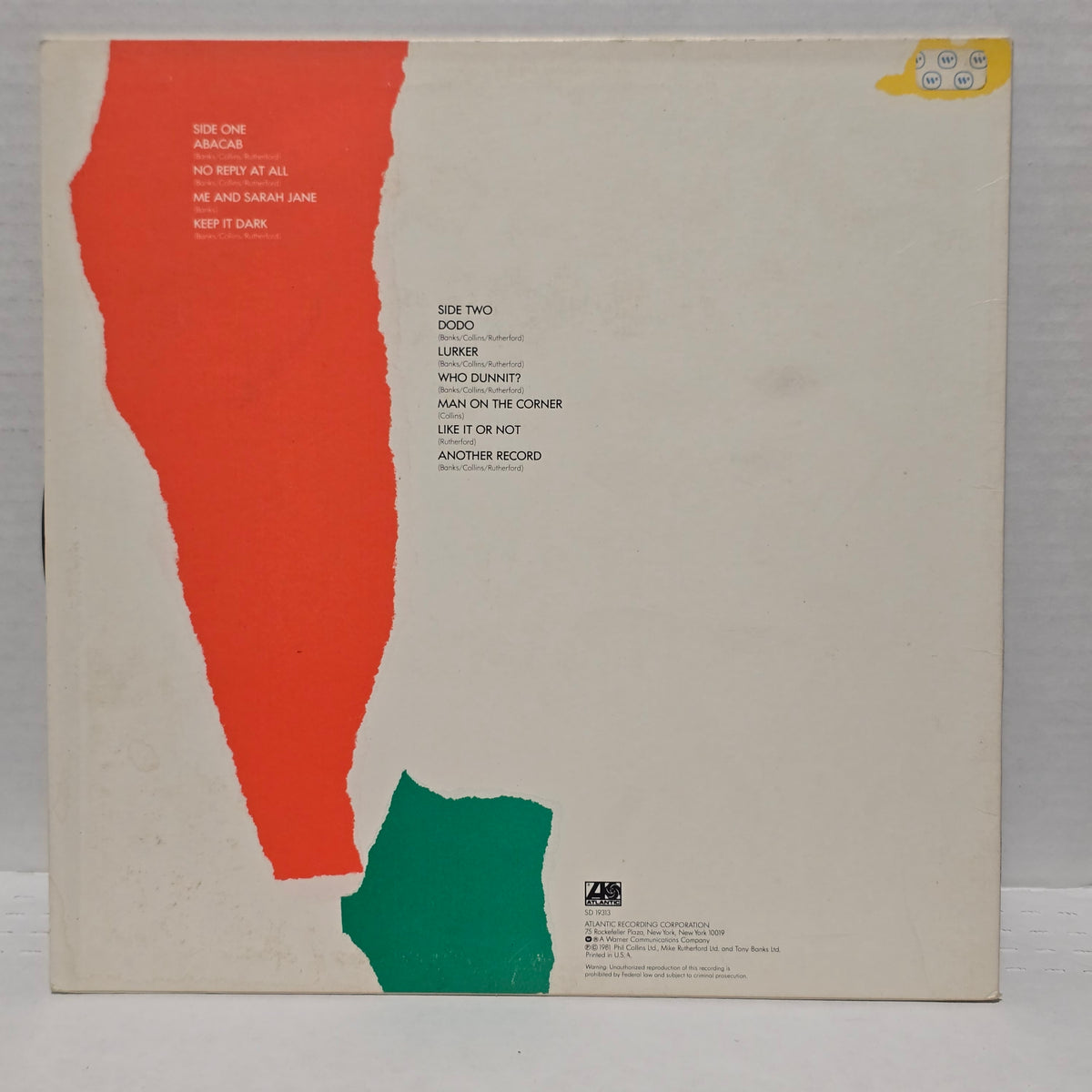 Genesis - Abacab - signed lp by 3 band members