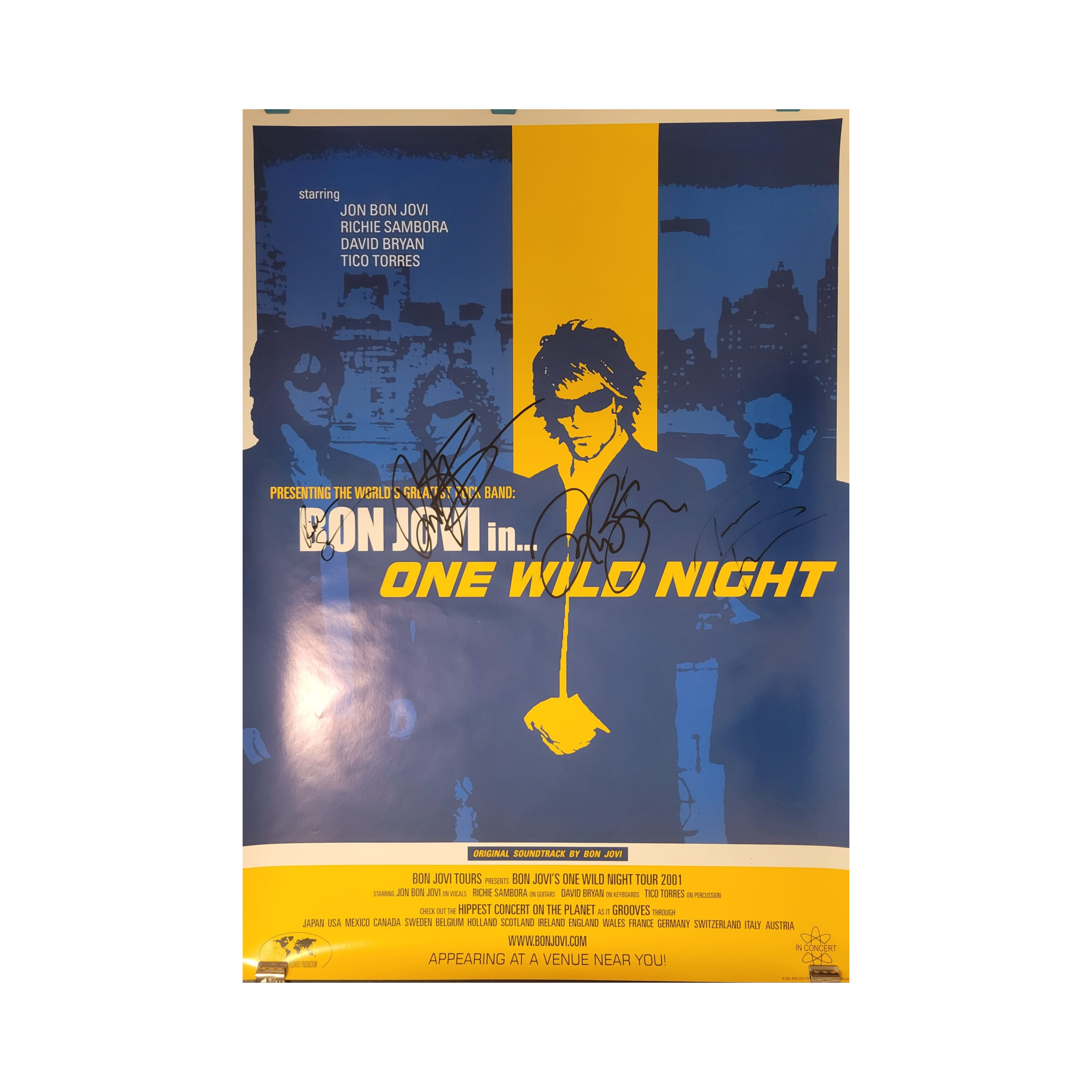 Bon Jovi  -  One Wild Night 2005 Tour - signed poster by 4 band members
